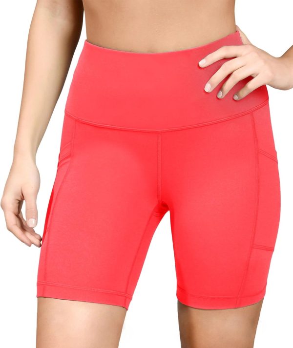 Yogalicious High Waist Squat Proof Side Pocket Biker Shorts – 3.5″, 5″, 7″,  9″(Fiery Coral 7″) - Yogalicious
