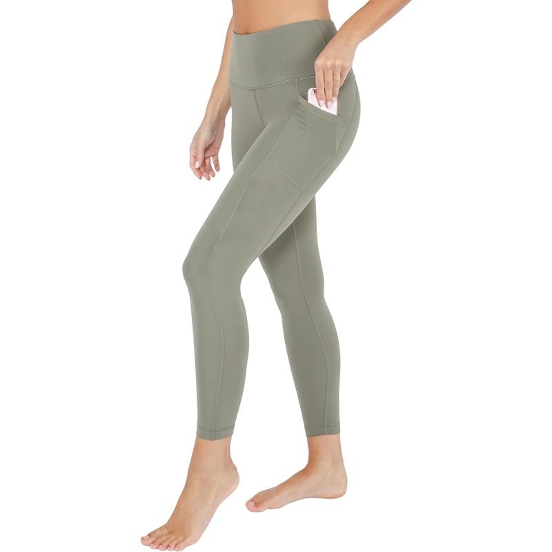Yogalicious High Waist Ultra Soft 7/8 Ankle Length Leggings with Pockets  for Women(Lily Pad Lux) - Yogalicious