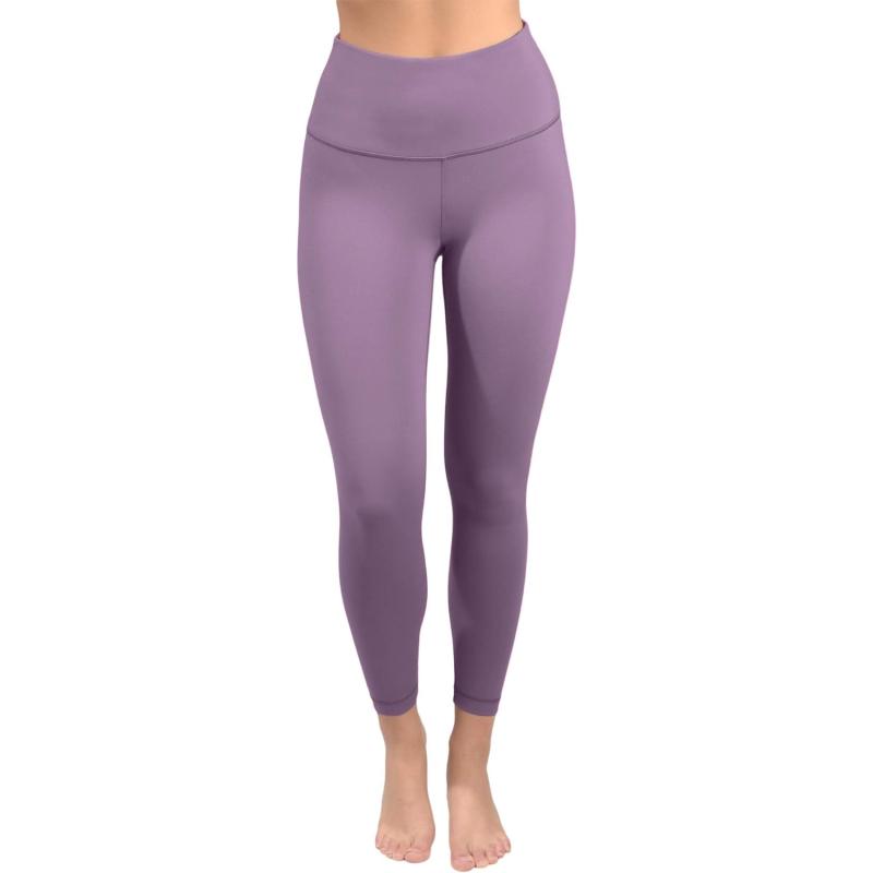 Yogalicious High Waist Squat Proof Lux Ankle Leggings for Women Plum Shadow Ankle Length Lux 12749