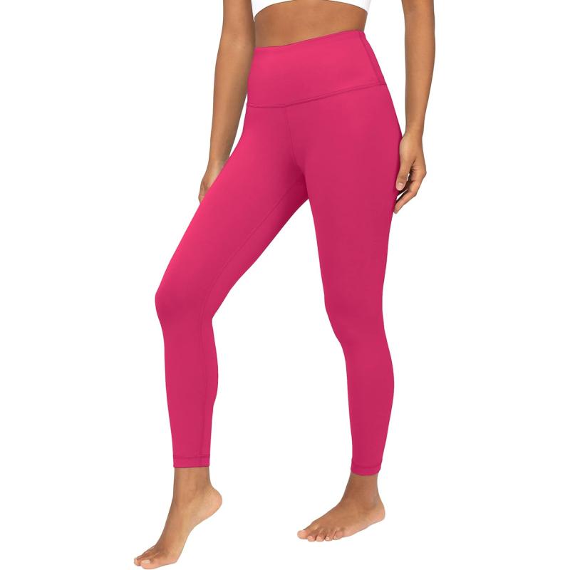  Yogalicious High Waist Squat Proof Yoga Capri Leggings with  Pockets for Women - Fusion Coral Lux with Pocket - XS : Sports & Outdoors